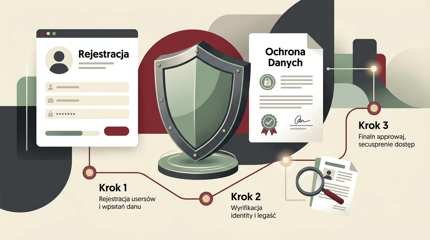 Ilustracja bezpiecznej rejestracji i ochrony dokumentów